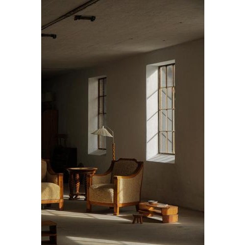 Art Deco Danish Armchairs in Oak and Shearling Lambswool, 1930s, Set of 2 For Sale - Image 16 of 18