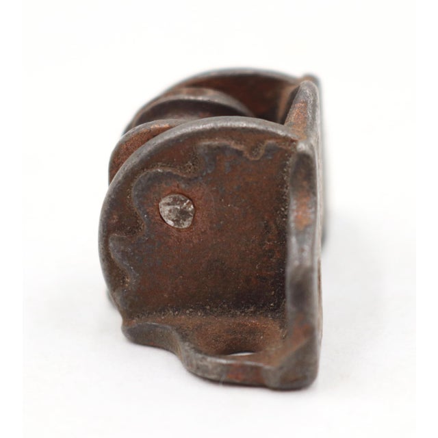 Traditional Antique Black Cast Iron Window Sash Pulley For Sale - Image 3 of 4