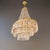 1920s Antique Art Nouveau Low Oval Plafonnier Crystal Chandelier Brass Lustre Ceiling For Sale - Image 5 of 13