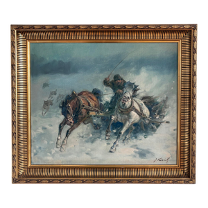 Vintage Original Horse Oil Painting, Large Signed Equestrian Wall Art