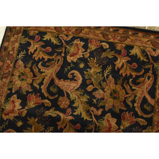 Agra Runner 4′ X 10’3” Blue Wool Traditional Hand-Knotted Oriental Rug For Sale In Philadelphia - Image 6 of 12