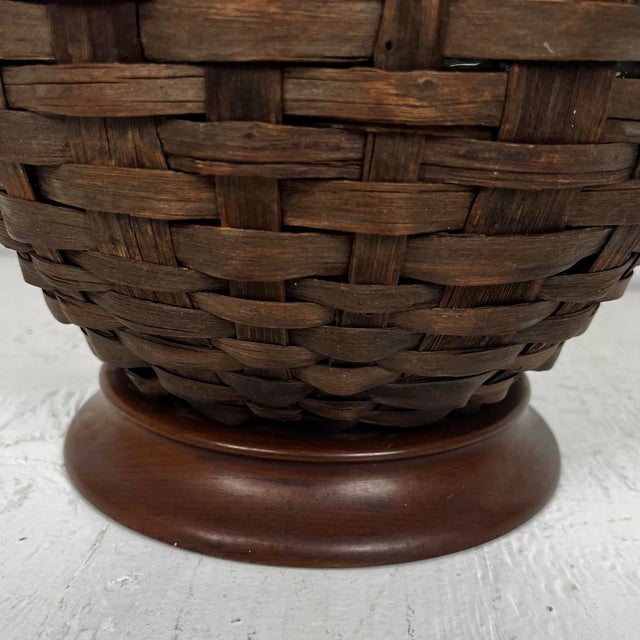 Brown Mid Century Basket Wrapped Bottle Lamp For Sale - Image 8 of 11