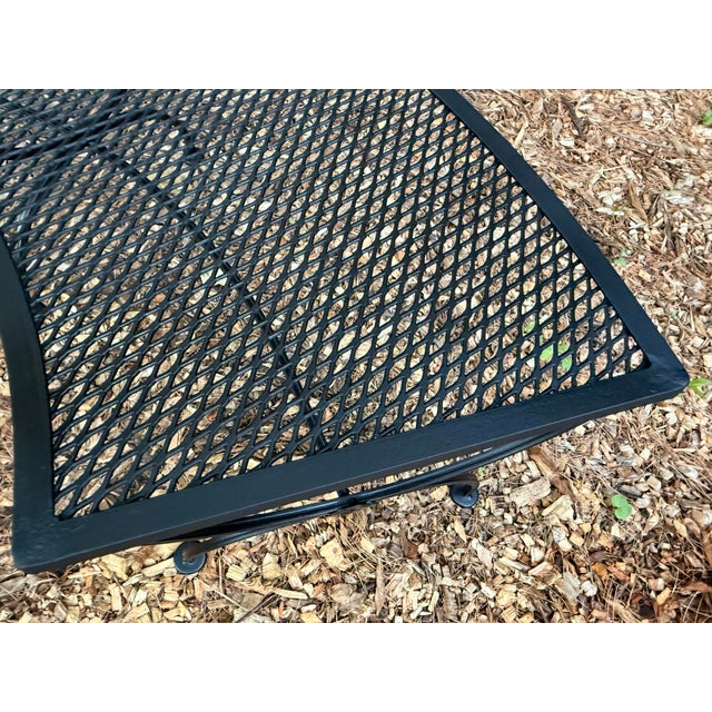 Vintage Salterini Style Curved Wrought Iron Garden Bench, Restored For Sale In New York - Image 6 of 10