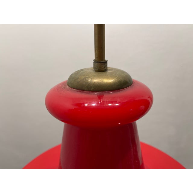 Red Murano Glass Pendant Lamp, 1950s For Sale - Image 13 of 15