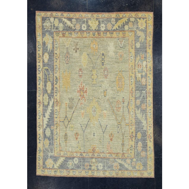 Brown Turkish Oushak Rug 5'3" x 7'4" #18626 For Sale - Image 8 of 8
