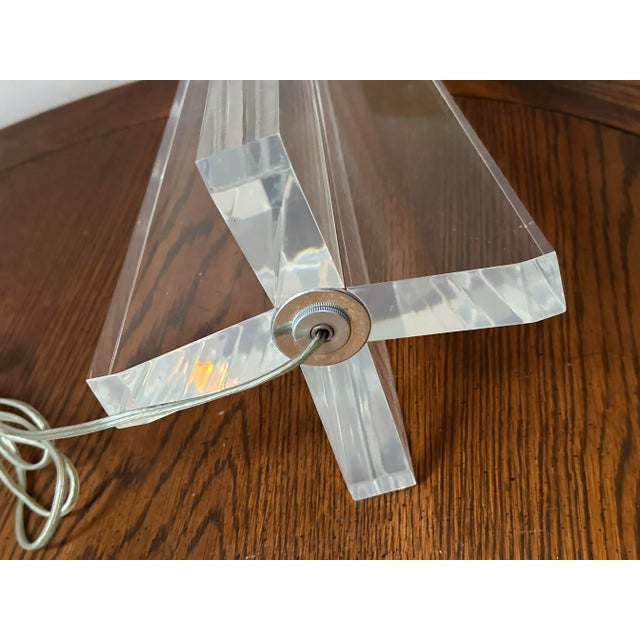 Plastic Rare Les Prismatique Lucite Table Lamp, Tall For Sale - Image 7 of 12