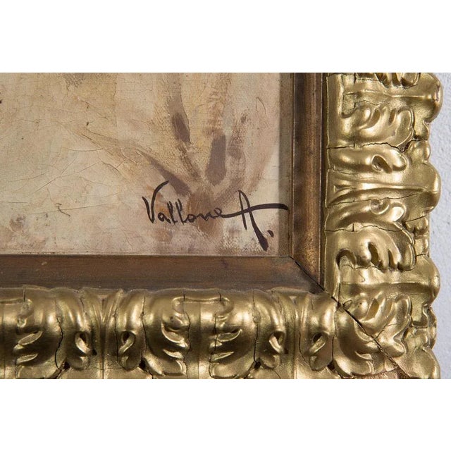 Antonio Vallone, Young Commoners, Early 20th Century, Oil on Canvas Paintings, Set of 2 For Sale - Image 4 of 6