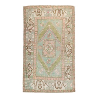 Zabihi Collection Pastel Color Vintage Turkish Anatolian Rug - 5'1" x 8'5" For Sale