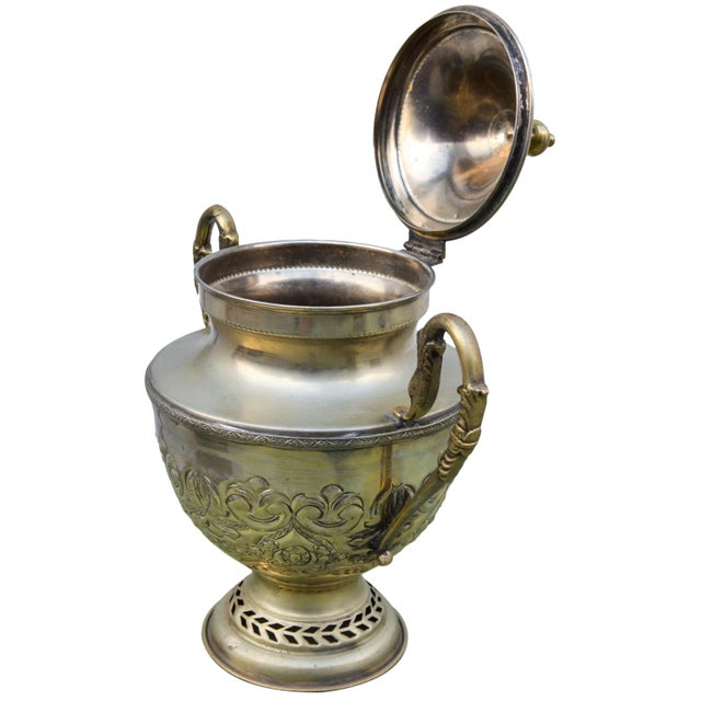 Hand-Engraved Moroccan Brass Urn For Sale In New York - Image 6 of 9