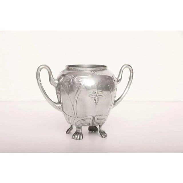 Metal Vintage Art Nouveau Whimsical German Pewter Tea Coffee Service For Sale - Image 7 of 10