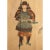 Tan Pre-1940 Showa Era Japanese Print on Silk "Samurai" For Sale - Image 8 of 12