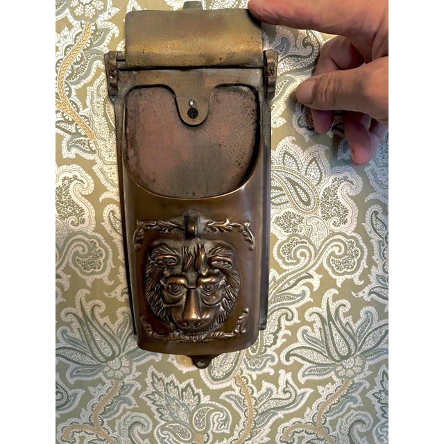 Bronze Mailbox with Lions Face For Sale - Image 10 of 11