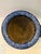 Blue Vintage Majolica Style Pedestal Jardinière Planter With Figural Relief For Sale - Image 8 of 11