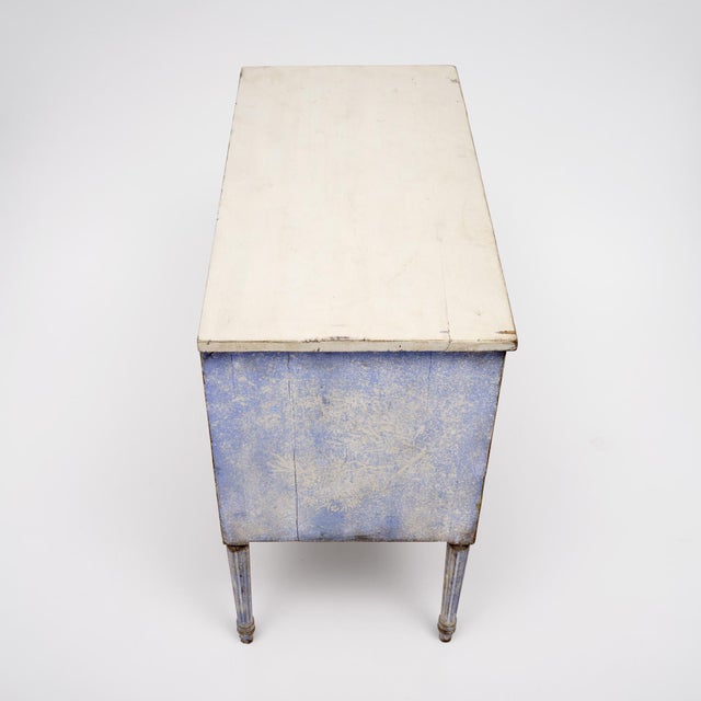 Blue Italian Antique Painted Chest For Sale - Image 8 of 9