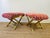 Vintage 1970s Pair of Brass X Base Weiman / Warren Lloyd Mastercraft Geometric Velvet Upholstered Stools Ottomans For Sale - Image 9 of 18