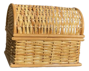 Lidded Wicker Box Chest