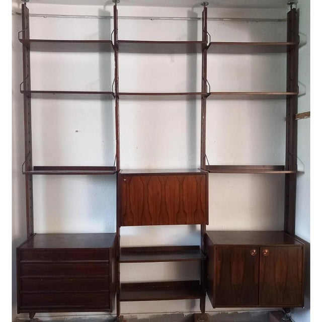 1960s Selex Floor-to-Ceiling Bookcase in Rosewood from Barovero, 1960s For Sale - Image 5 of 7