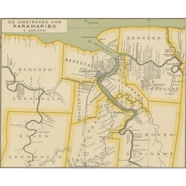 Antique Dutch Colonial Map with Districts, 1905 For Sale - Image 3 of 11