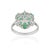 Contemporary Emerald & Diamond Floral Statement Ring in 925 Sterling Silver, Us Size 7.5 For Sale - Image 3 of 15