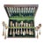 “Baroque by Godinger” Silverplate 65-Piece Flatware Set: Service for 12 With Serving Pieces and Vintage Storage Chest For Sale