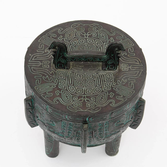 Black Getz Bros. 1960s Chinese Shang Dynasty Legacy Line Ice Bucket Not James Mont For Sale - Image 8 of 13