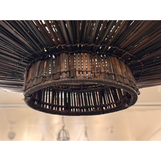 Organic Modern Rattan Braided Rope Pendant Light For Sale - Image 9 of 12