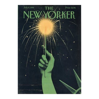 1996 Vintage New Yorker Magazine Cover, July 8, Ian Falconer Cover Art, July 4th For Sale