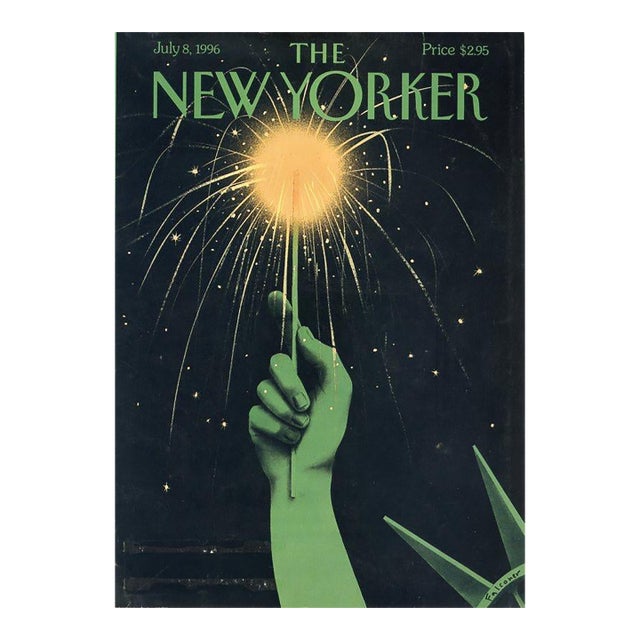 1996 Vintage New Yorker Magazine Cover, July 8, Ian Falconer Cover Art, July 4th For Sale