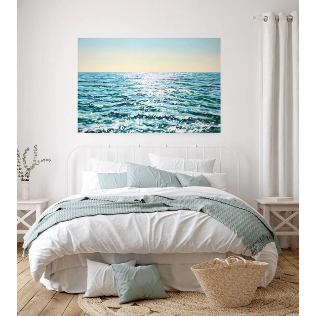 Early 21st Century Ocean Turquoise 2. Modern Original Hand Painting. For Sale - Image 9 of 12