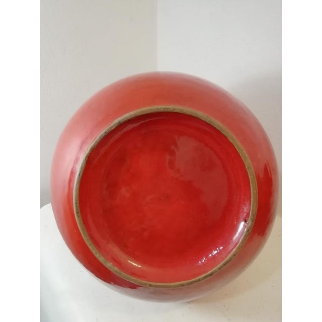 Large Vintage Red Ceramic Vase, Italy, 1950s For Sale - Image 6 of 8