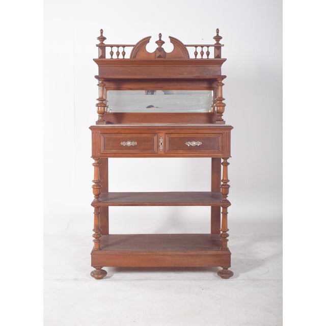 Wood Antique Portuguese Henry II Carving Cabinet, 1920s For Sale - Image 7 of 12