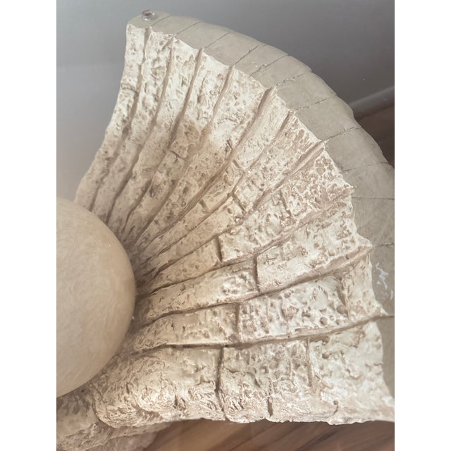 1980s Vintage Postmodern Stone Like Dining Table With Tempered Glass Top and Sculptural Base For Sale - Image 5 of 9