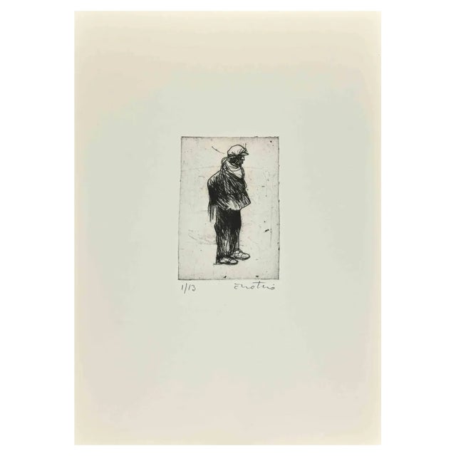 Enotrio Pugliese, Calabrian, Etching, 1963 For Sale
