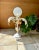 Florentine Style Plant-Shaped Table Lamp in Metal & Opal Glass by Sergio Terzani, Italy 1970s For Sale - Image 4 of 18
