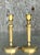 Vintage Engraved Brass Candlesticks - A Pair For Sale - Image 4 of 9