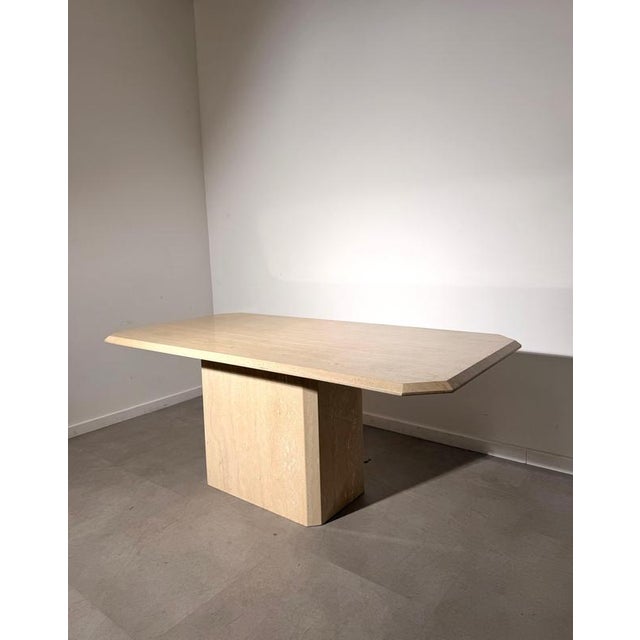 Vintage Travertine Dining Table For Sale - Image 6 of 6