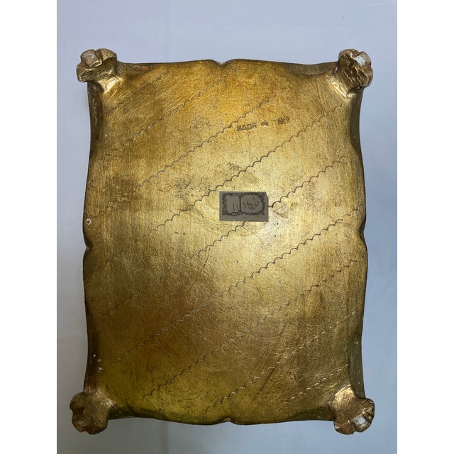 1960s Vintage Florentine Footed Gilt Wood Box For Sale - Image 5 of 5