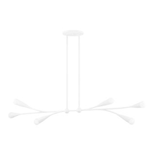 Mitzi Elsa 6-Light Linear Chandelier, Textured White For Sale