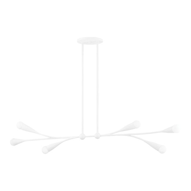 Mitzi Elsa 6-Light Linear Chandelier, Textured White For Sale