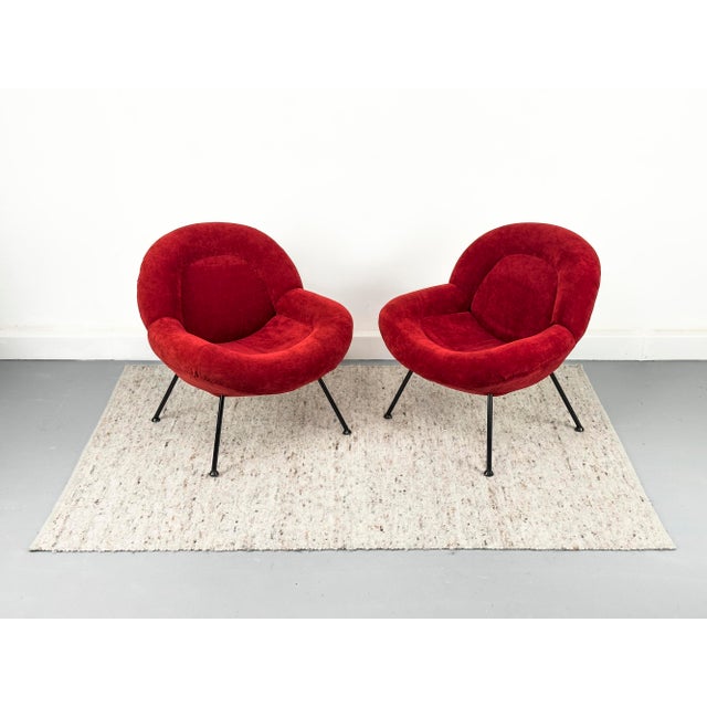 Red Lounge Chairs by Fritz Neth for Correcta, 1950s, Set of 2 For Sale - Image 11 of 18