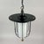Mid-Century Black Caged Lantern Pendant in Brass and Milk Glass, France, 1950s For Sale - Image 13 of 17