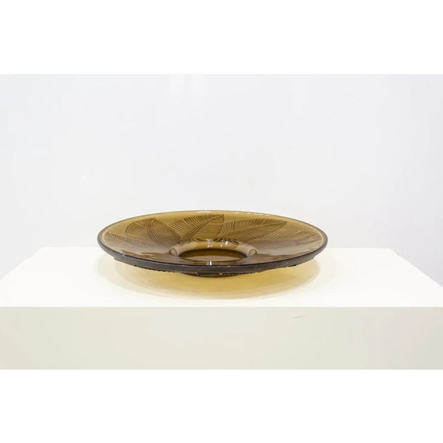 1960s Large Vintage Glass Leaf Dish For Sale - Image 5 of 6