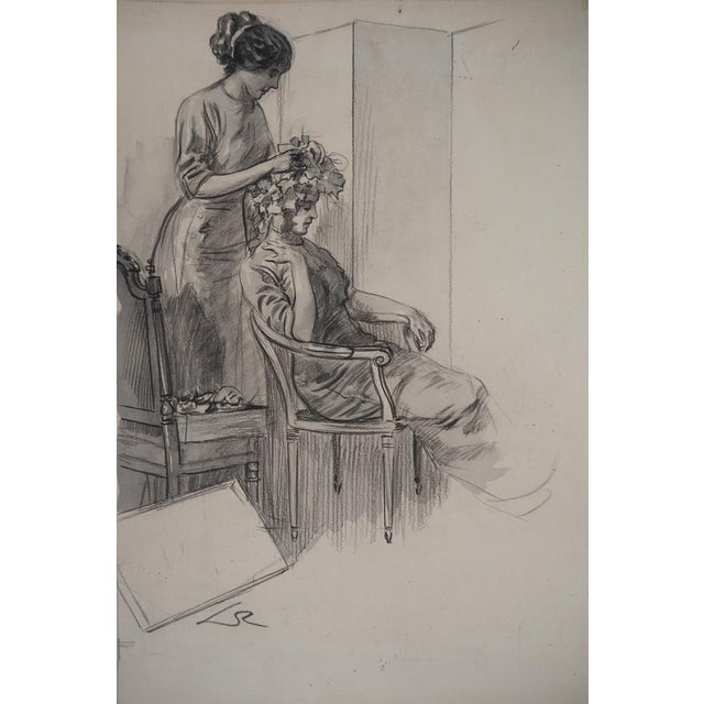 Alméry Lobel-Riche, Chez la coiffeuse, Drawing For Sale - Image 7 of 7