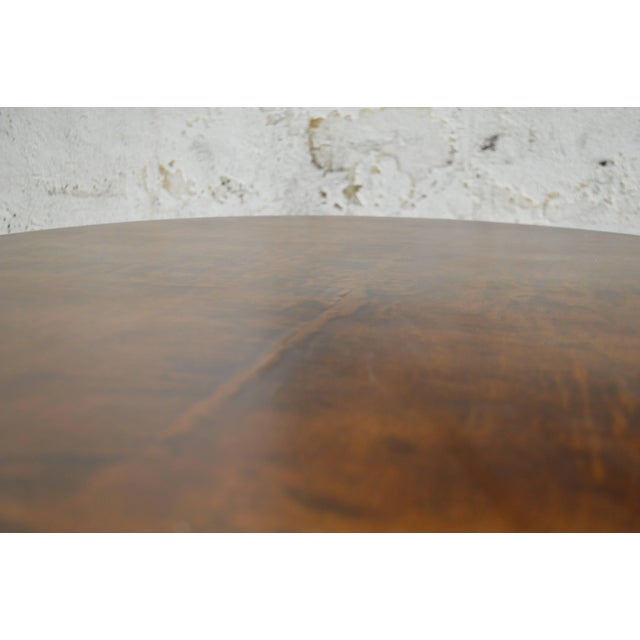 Brown Handsome Chippendale Style Flame Birch Round Side Table For Sale - Image 8 of 9