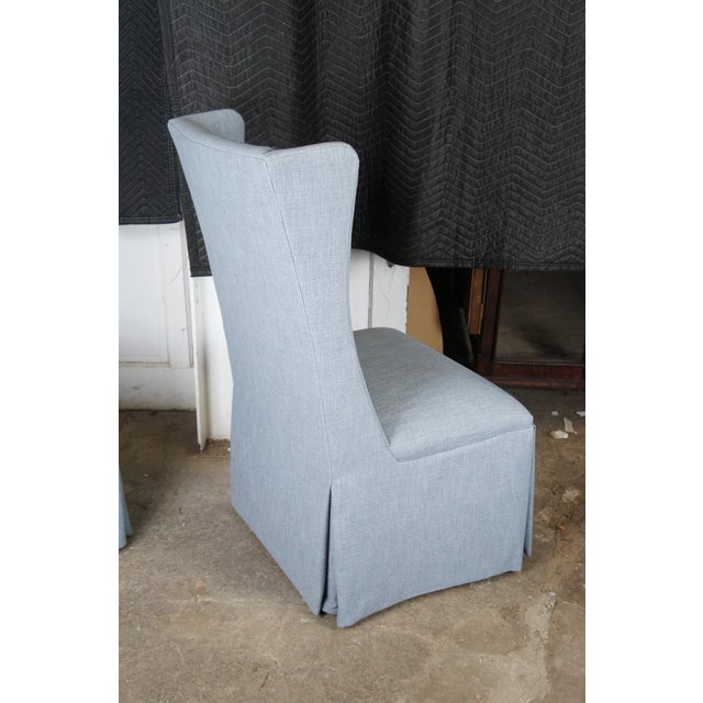 4 Gabby Home Cumberland Armless Light Blue Modern Wingback Dining Chairs Schd693 For Sale - Image 4 of 12