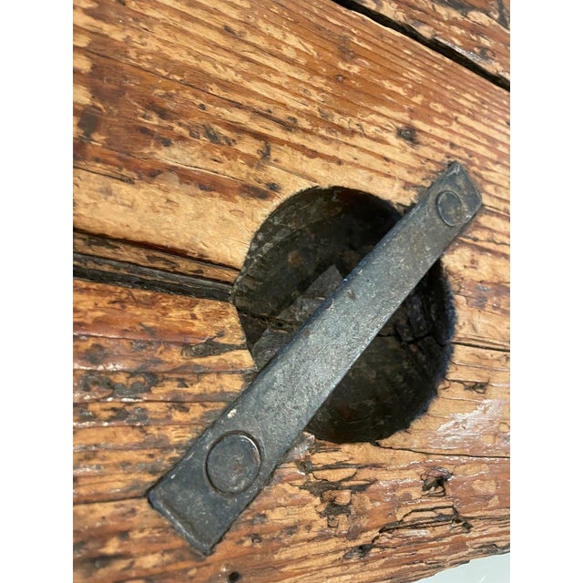 Brown Antique Wooden Ship's Hatch Cover Coffee Table For Sale - Image 8 of 9