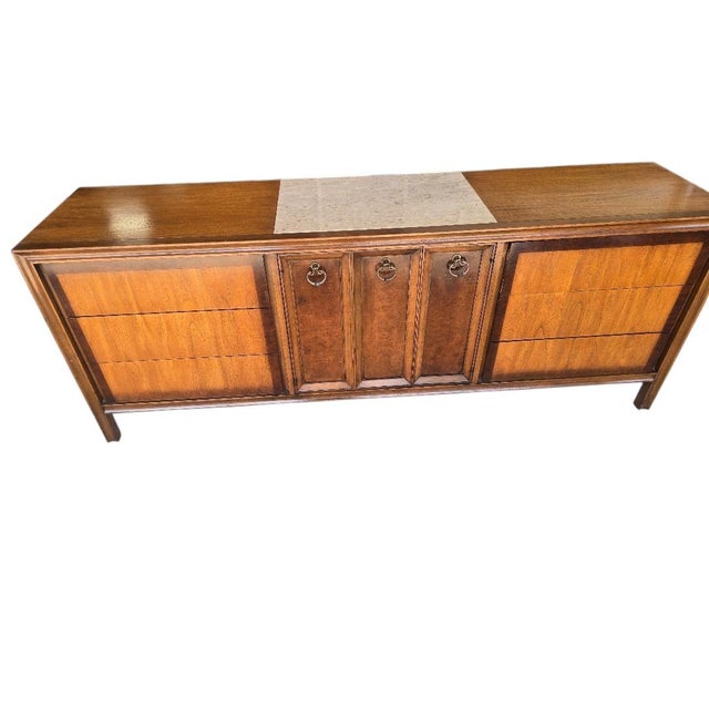 Vintage Witz Mid-Century Modern Walnut Triple Dresser by Witz Furniture For Sale - Image 9 of 11