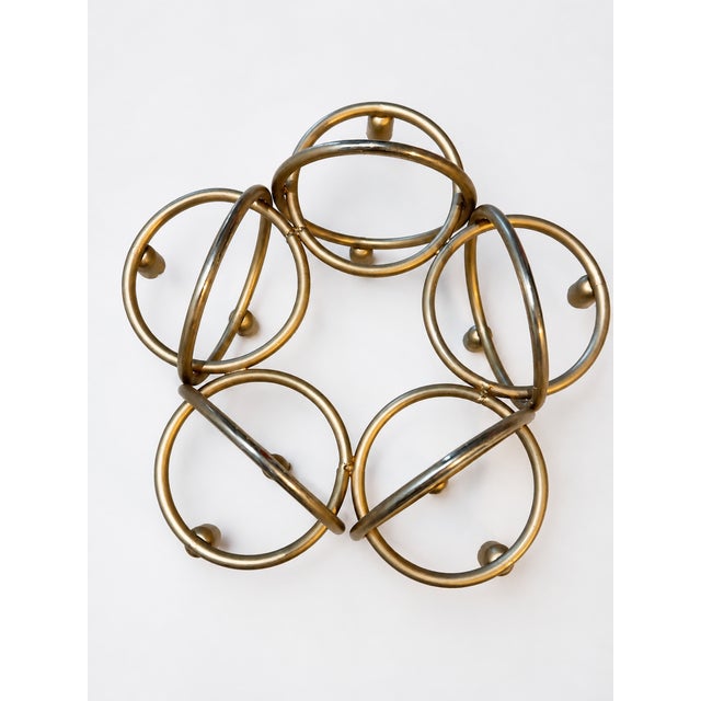 Mid-Century Modern Sculptural Brass 10-Light Ring Candelabra, 1960s For Sale - Image 4 of 5