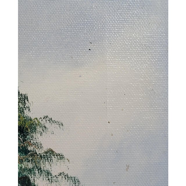 Vintage Alpine Landscape – Original Framed Oil Painting by E. Dveak For Sale - Image 4 of 10