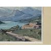 Small Oil of Cottages beside a Lake in Mountains on the Antrim Coast in Ireland, by Contemporary Artist, Derek Quann Art...